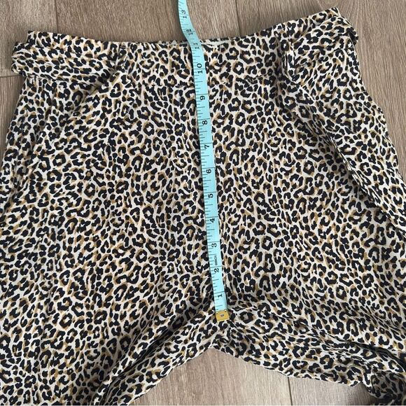 J. Crew 100% Silk Wide Leg Waist Tie Cropped Pant in Leopard Print Size 0 - Picture 7 of 11